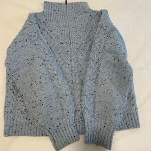 Cozy Blue Speckled Women's Turtleneck Sweater